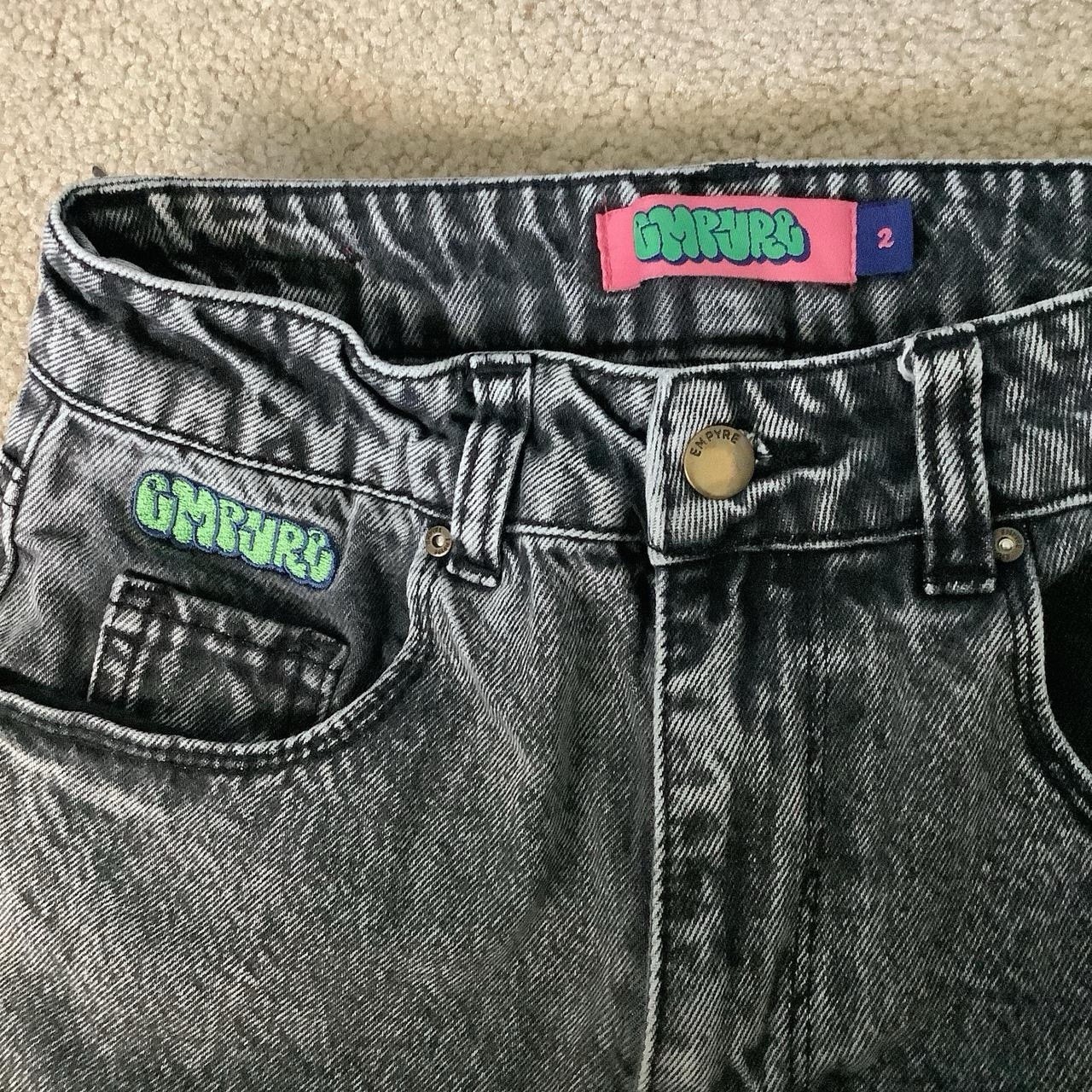 Black Baggy Empyre Acid Wash Pants, Size 2