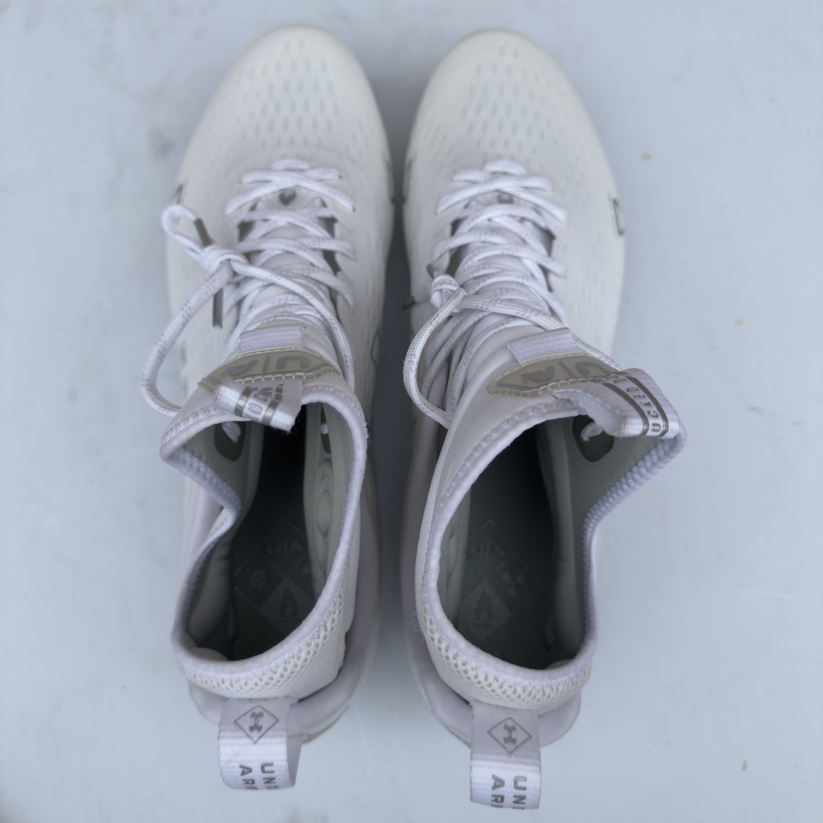 Under Armour Spotlight Lux MC 2.0 Football White/Gray Cleats Mens Size 16