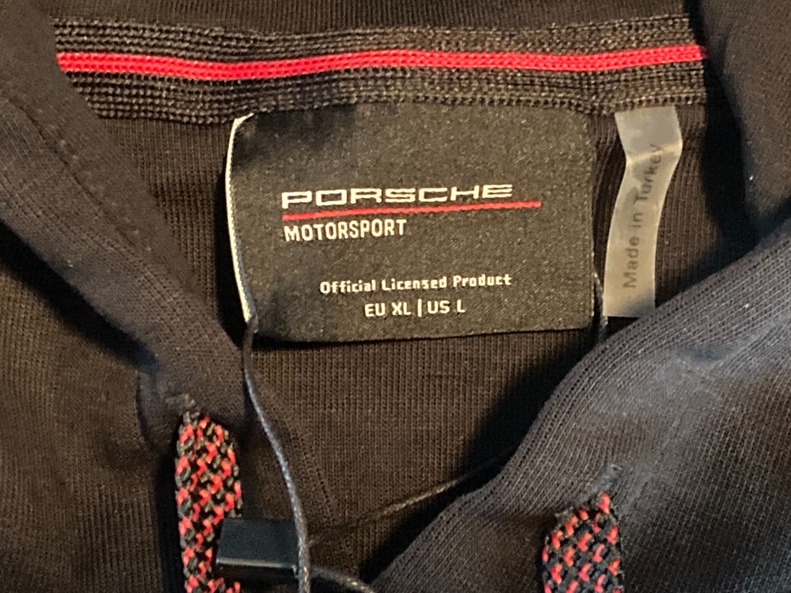 NEW IN BAG PORSCHE DESIGN MOTORSPORT LONG SLEEVED HOODIE IN EURO XL = USA L