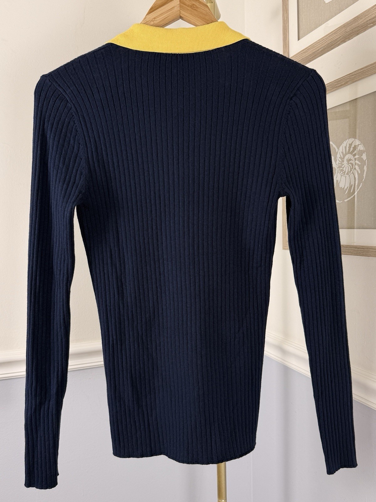 ⭐J. McLaughlin Michaela | Women’s SMALL | Navy Blue COLORBLOCK | Ribbed | Top