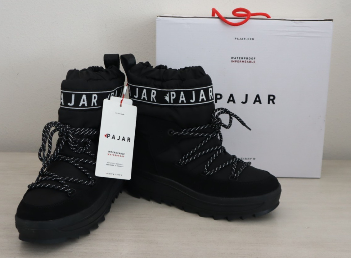 Pajar Women’s Sz 8.5M Black Galaxy Waterproof Pull-On Platform Boots $200