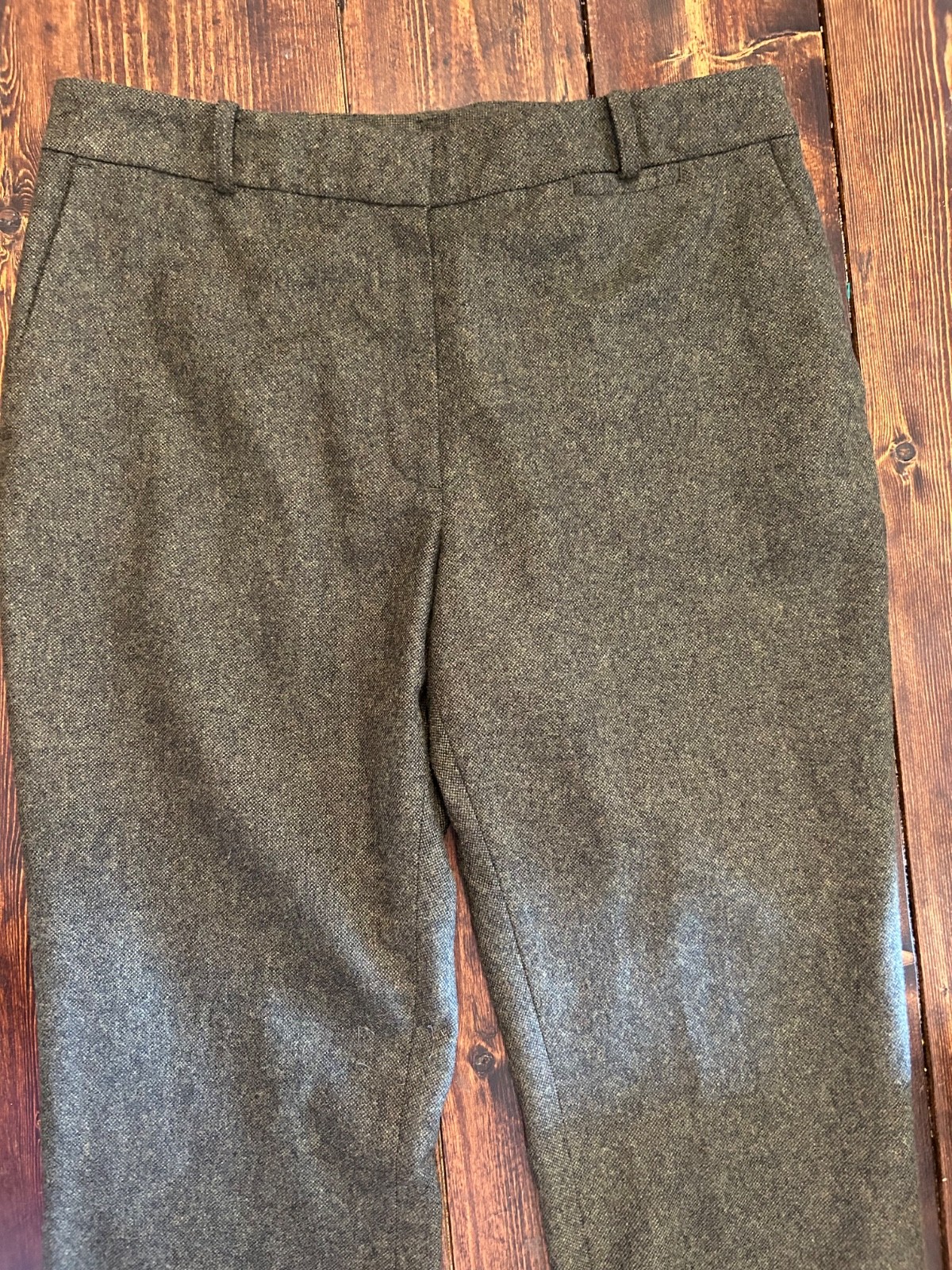 Brooks Brothers Caroline Fit Tollegno 1900 Italian Wool Blend Pants Olive Green
