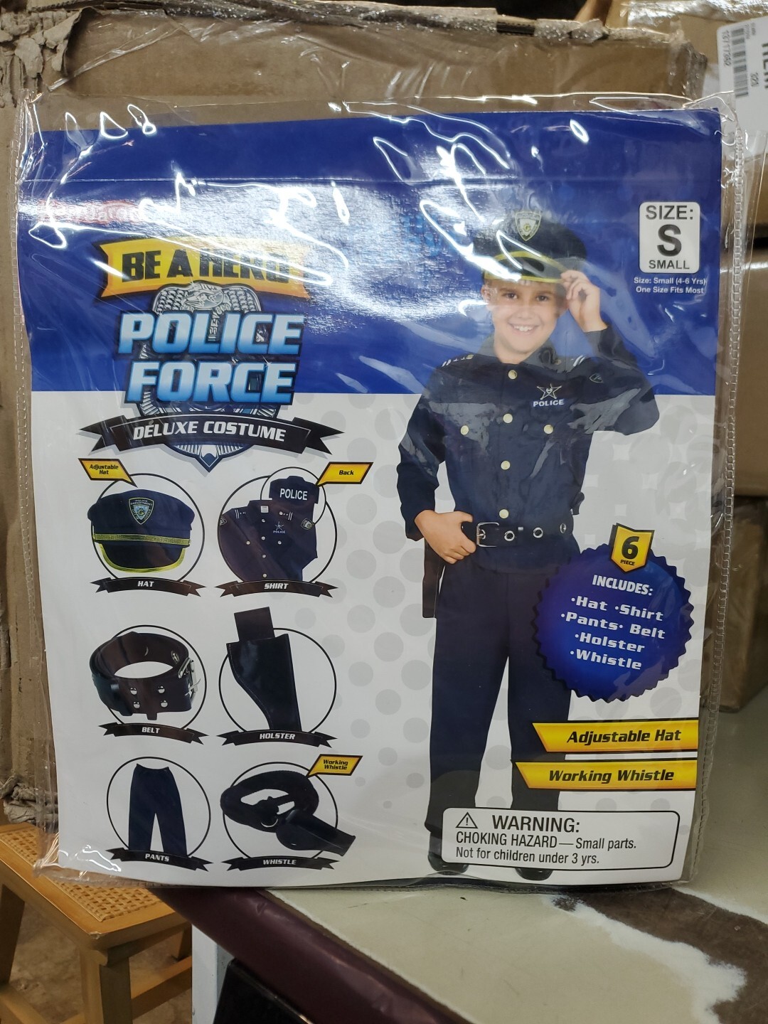Kangaroo’s Deluxe Boys Police Costume for Kids, Blue, Small 4-6 Year OSFM