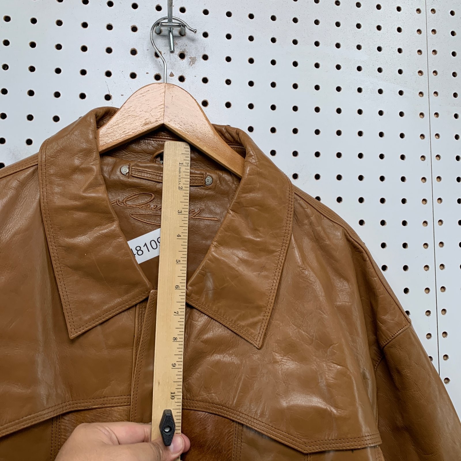 Vintage Davoucci Leather Jacket Men 6XL Brown Hair On Hide 80s 90s Rodeo Western