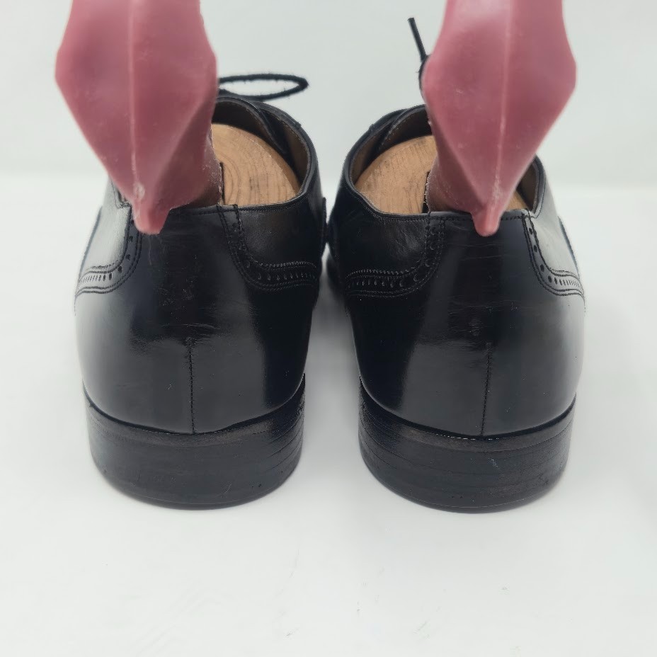 Bally of Switzerland Men’s Wingtip Oxfords Size 7 D Black Leather Brogue Vintage
