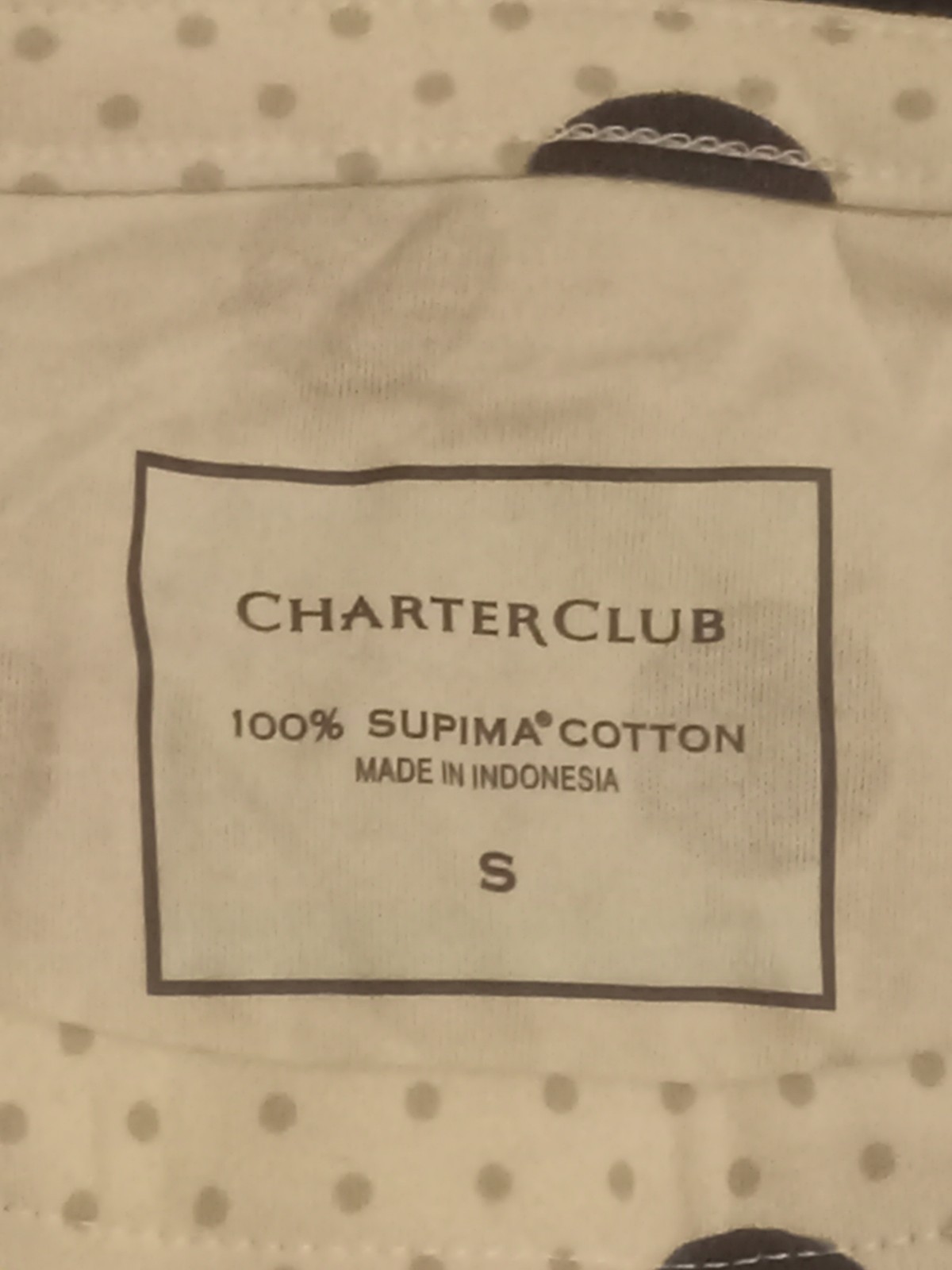 Charter Club Women’s Small White Polka Dot Boat Neck Top NWT (Read Description)