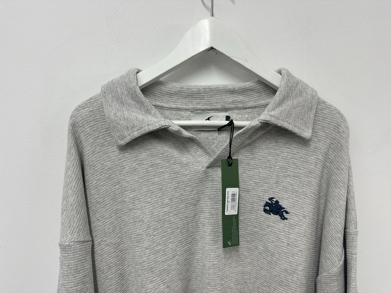 Scuffers Camelot Light Grey Polo Top Size Large Long Sleeve