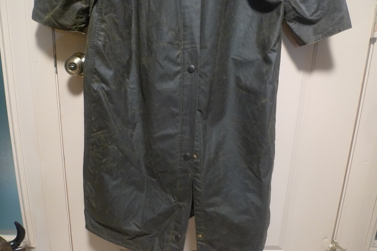 BARBOUR -A160 BURGHLEY WAX COTTON COAT – MADE@ UK – VINTAGE – SHABBY CHIC – 34