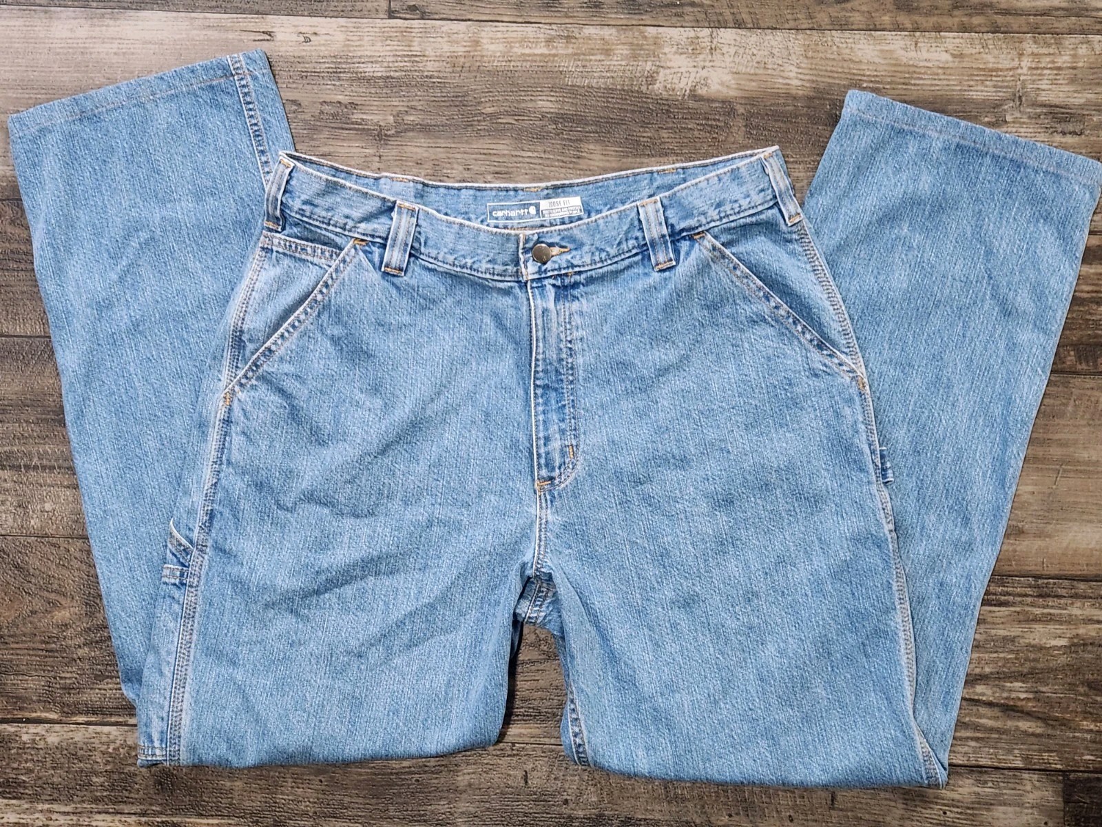 Carhartt Jeans Mens 34X34 Stretch Relaxed Fit Work Wear Straight Leg Outdoor