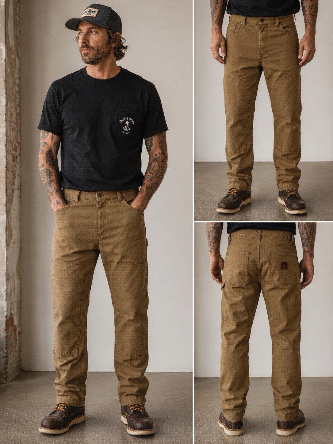 Iron & Resin Men’s Double Knee Journeyman Canvas Work Pants Size 36