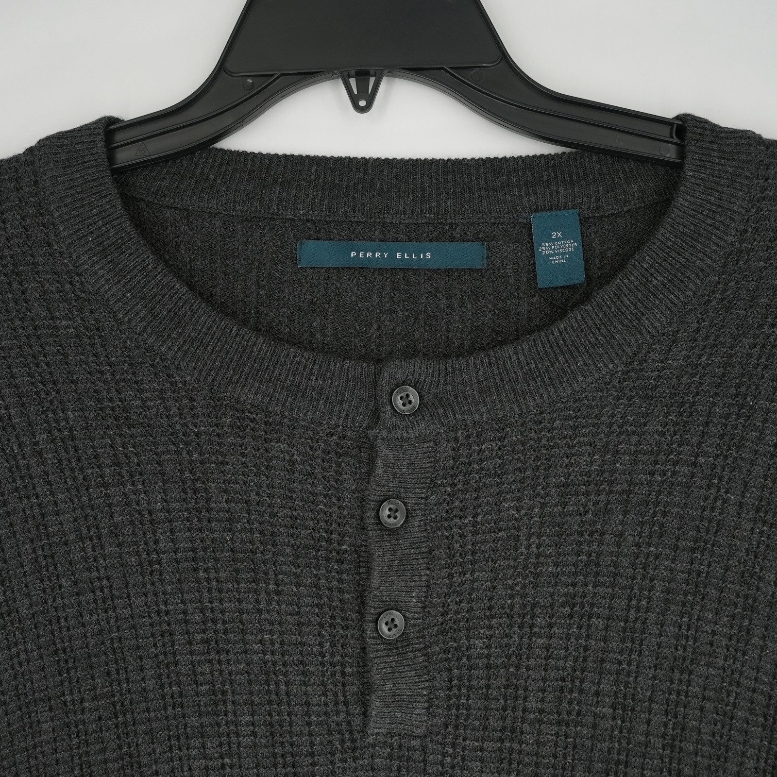 Perry Ellis Men’s 1/4 Zip Sweater 2X BIG Dark Blue White NWT $99.50