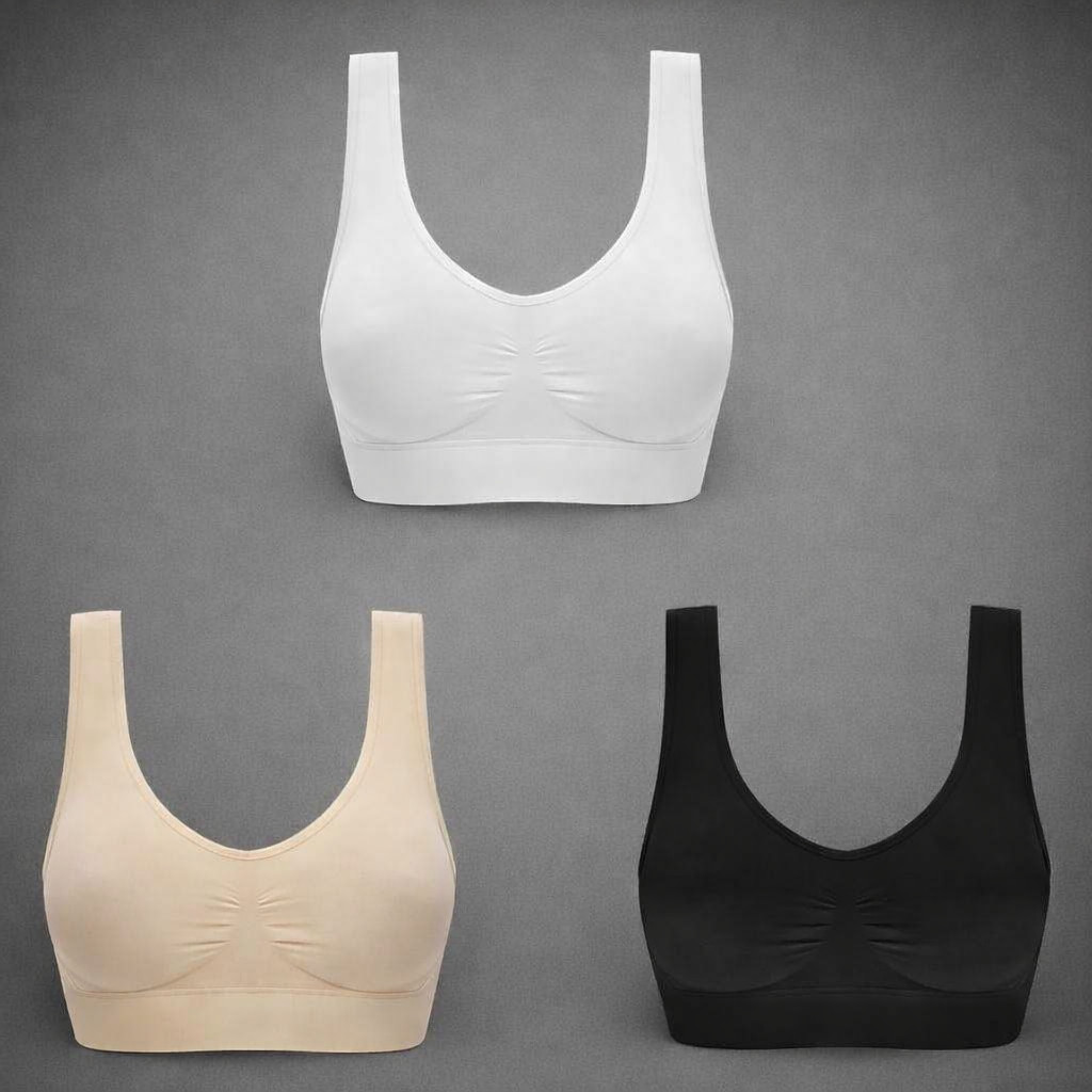 3pcs Comfort Bra Push Up Seamless Underwear Sexy Invisible Hot Sport Plus Size