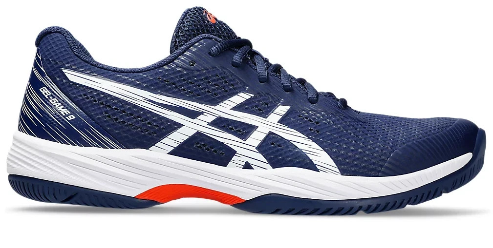 Asics Gel Game 9 Blue White Orange Running Shoes Sneakers 1041A337 Mens Size 9.5
