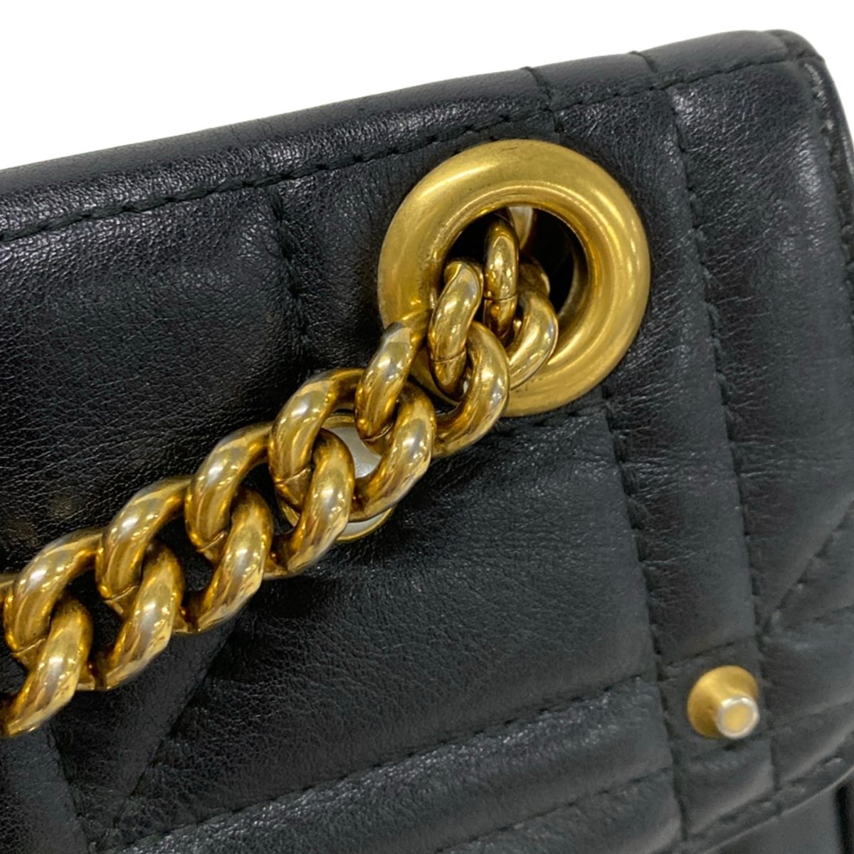 GUCCI GG Marmont Quilting Small Shoulder Bag 443497 Black Leather Shoulder Bag