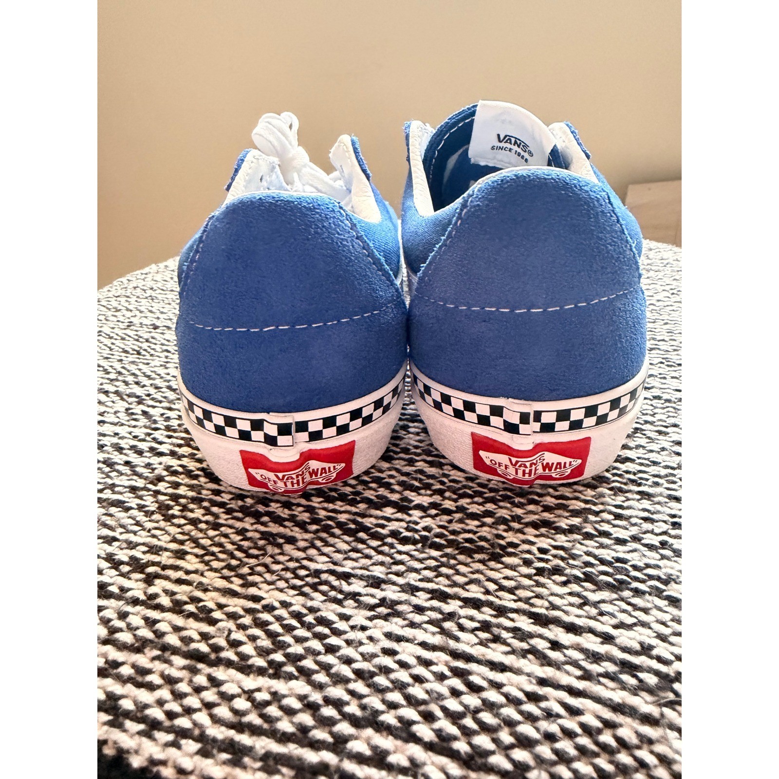 Vans Sk8-Low Reissue Blue White Checkered Sneakers Kids Size 3.0 500714