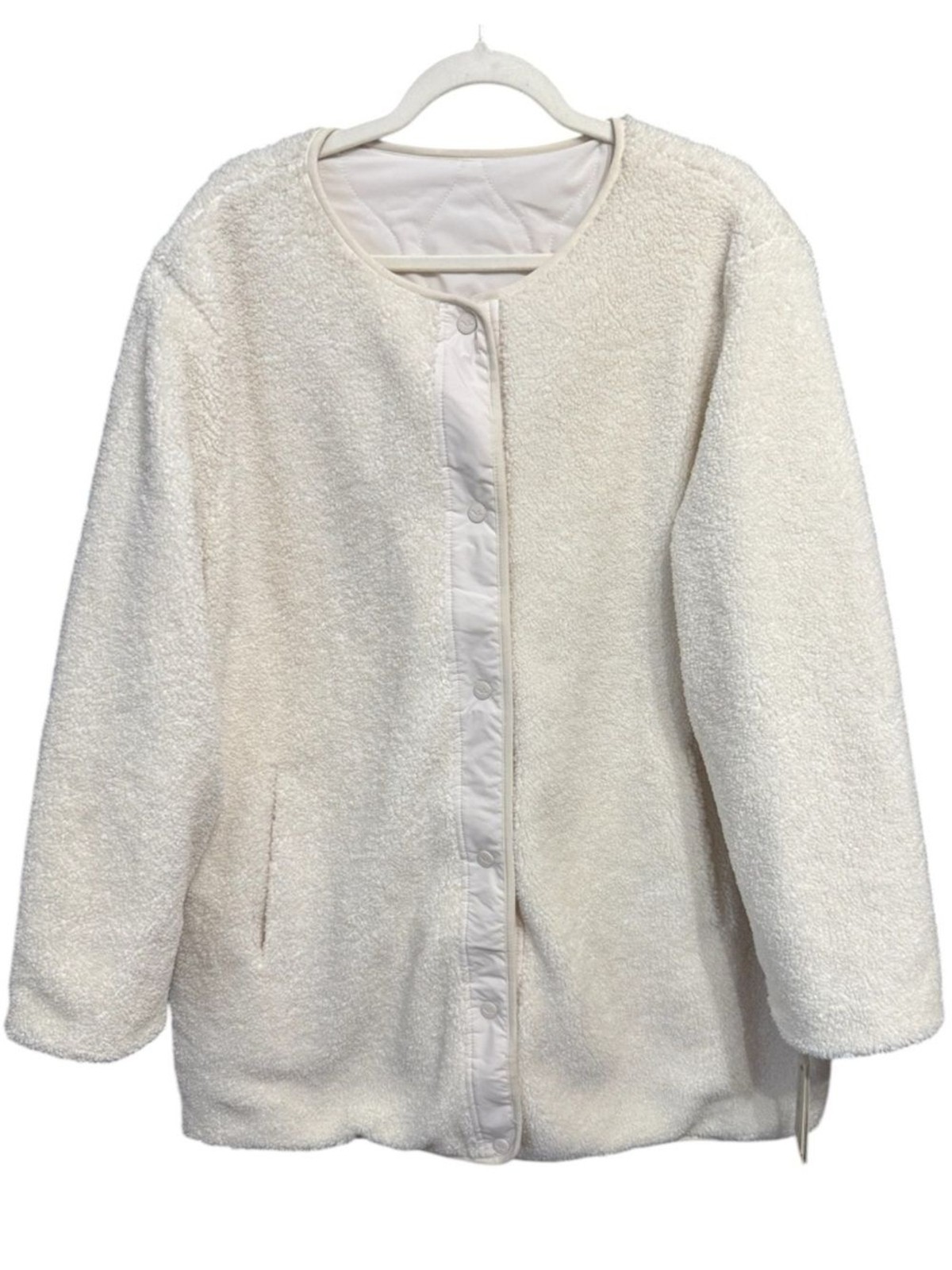 New Koolaburra by UGG Ivory Reversible Quilted Snap Jacket Women Size 18
