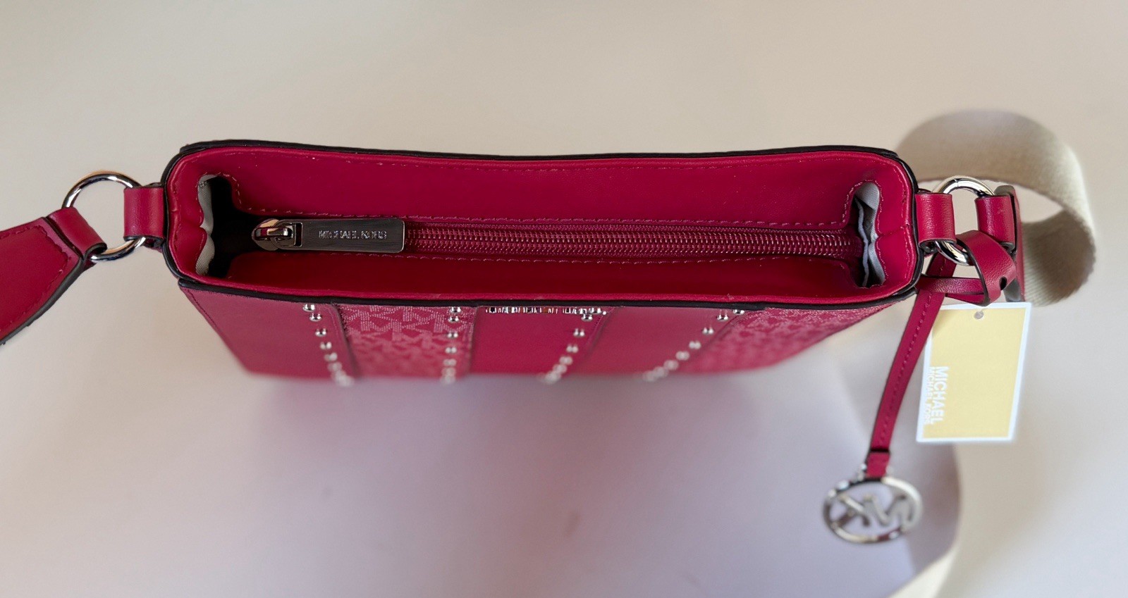 Michael Kors Jet Set Travel SM Shoulder Crossbody Bag MK Dark Raspberry Multi