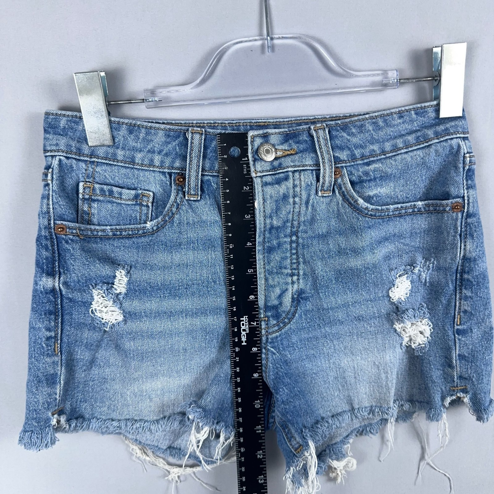 Old Navy Cut Off Shorts Size 4 High-Rise OG Straight Blue Distressed Frayed Hem