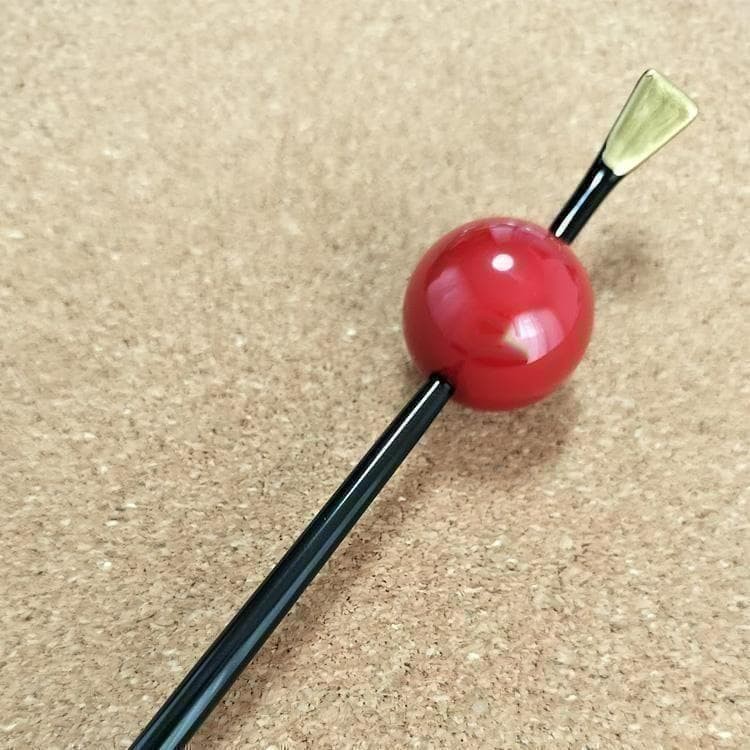 Red Ball Hairpin Kimono Yukata Accessory Single Dragonfly Charm 19cm