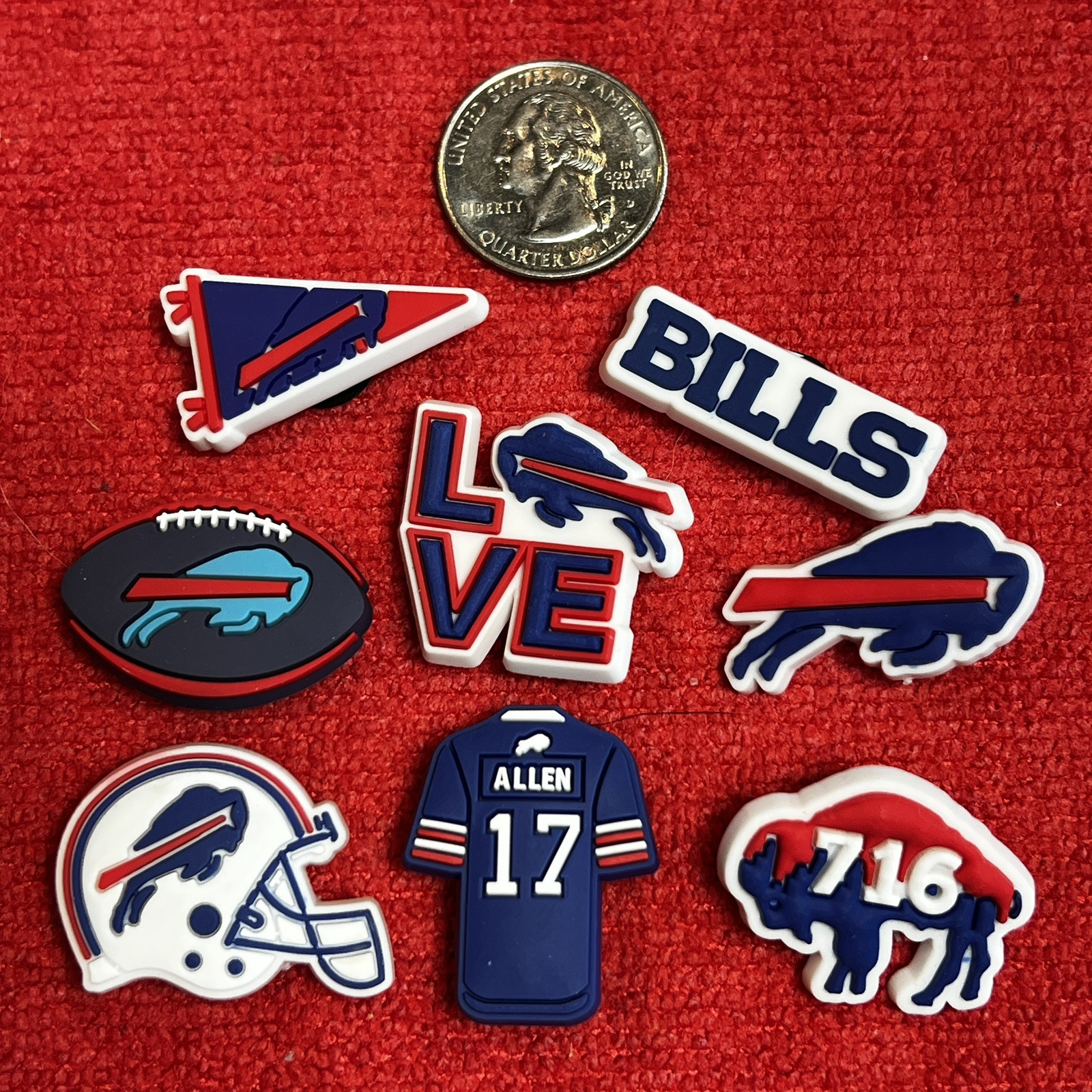 12-Pack Buffalo Bills Shoe Charms Mafia NFL Josh Allen Helmet Fan Charm
