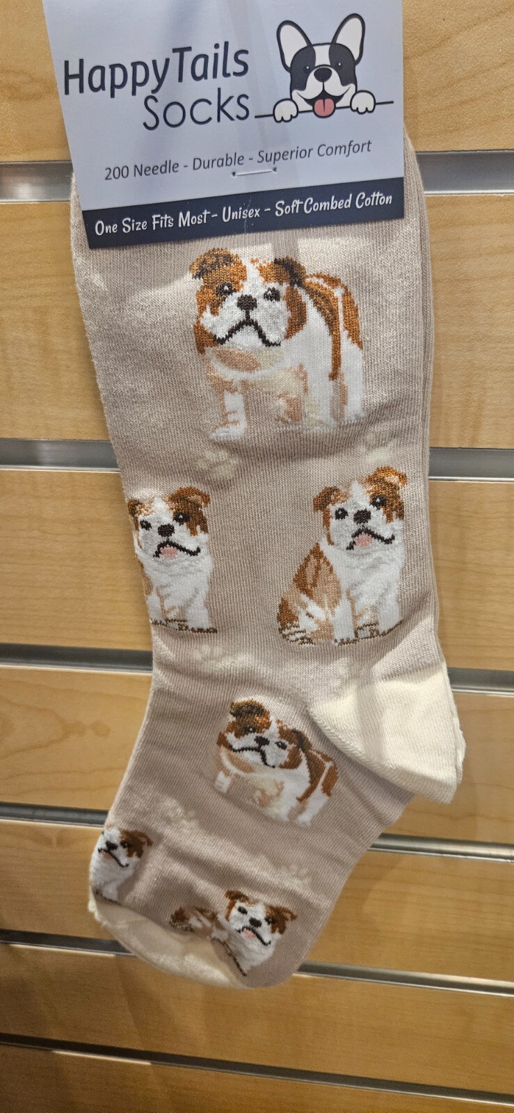 Happy Tails Bulldog Socks Pet Lovers One Size Fit Most