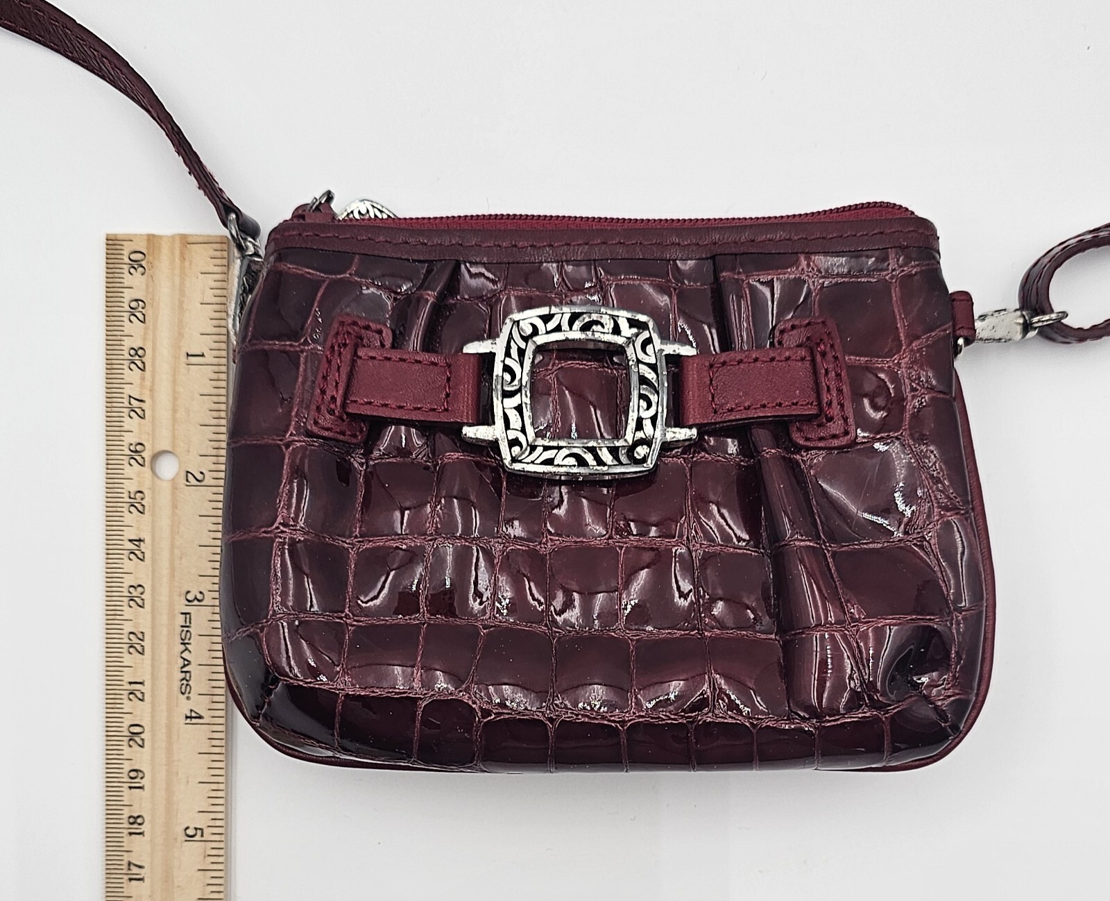 Brighton Burgundy /Dark Red Leather Crossbody Purse