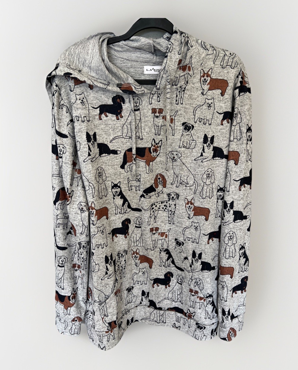 La Soul Hoodie All Over Dog Breed Print Size 3x Plus Size