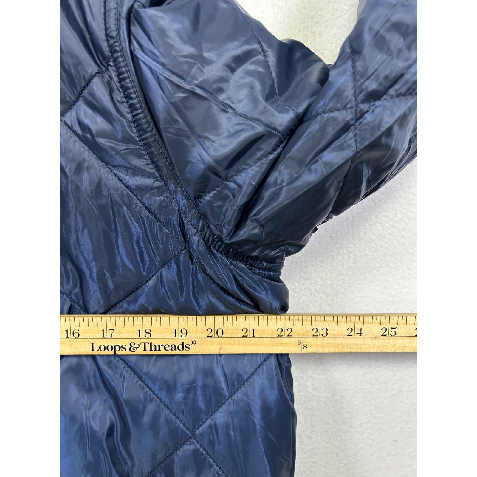 Rafaella Weekend Reversible Quilted Barn Jacket Womens XL Navy Blue Plaid Coat