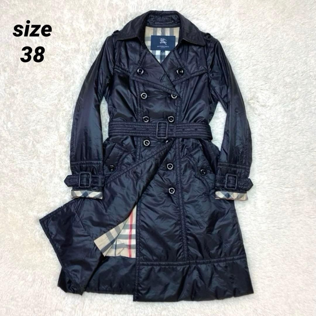 Burberry London lined Nova check nylon padded long trench coat