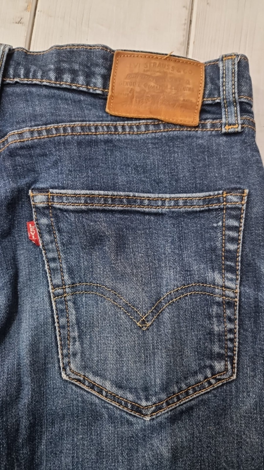 Levi Strauss & Co Men Dark Blue Jeans Classic Straight Cut Size L LSN11