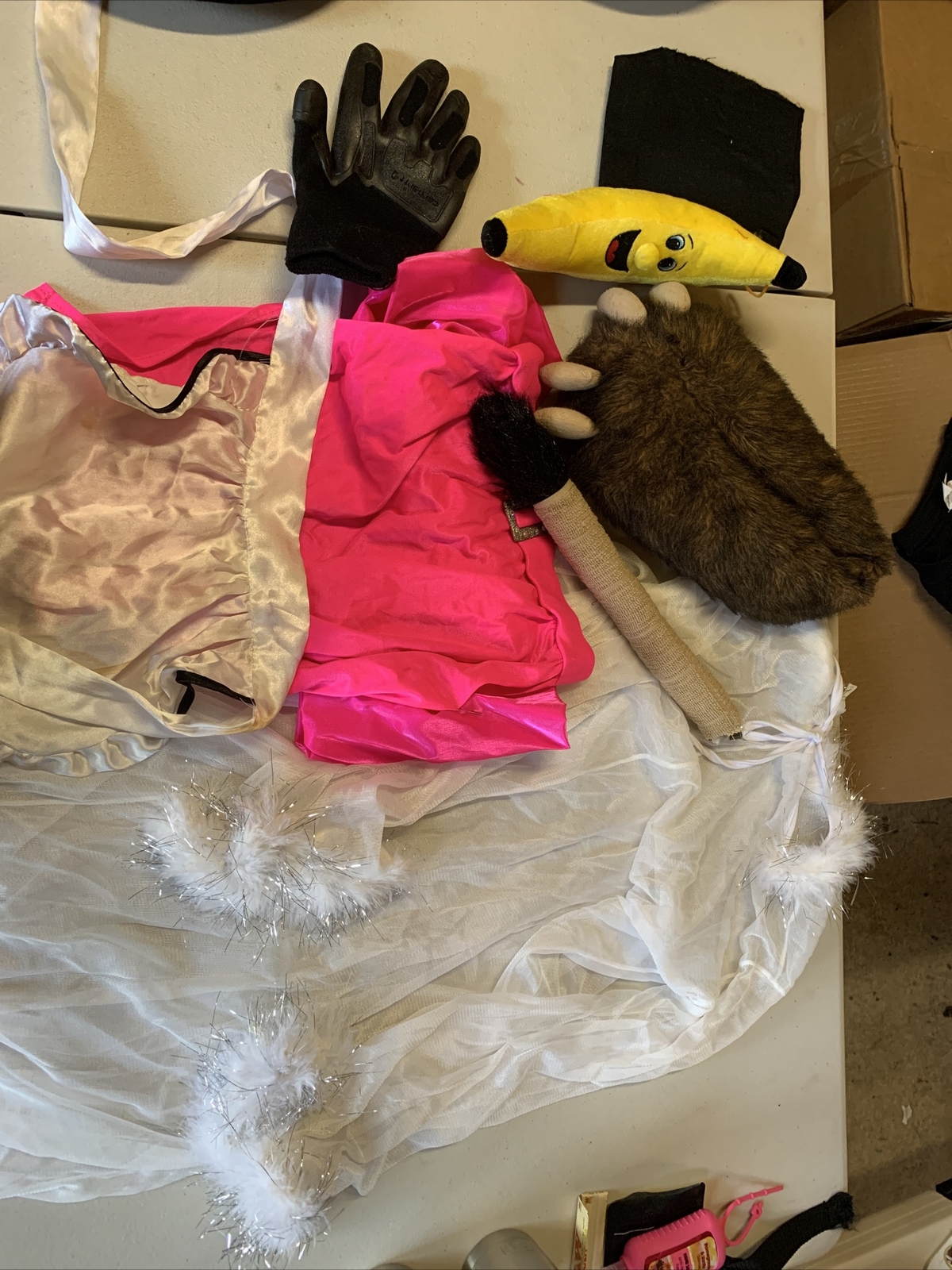 Various Costume Pieces Lot (Barbie Skirt, Angel Gown, Maid Apron) Bag94
