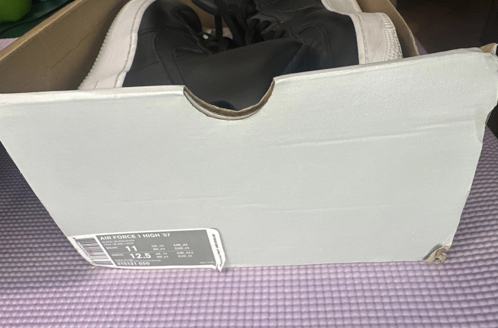 M Size 11 – Nike Air Force 1 High ‘07 Black/Black-White 315121 050 *Used* W/ BOX