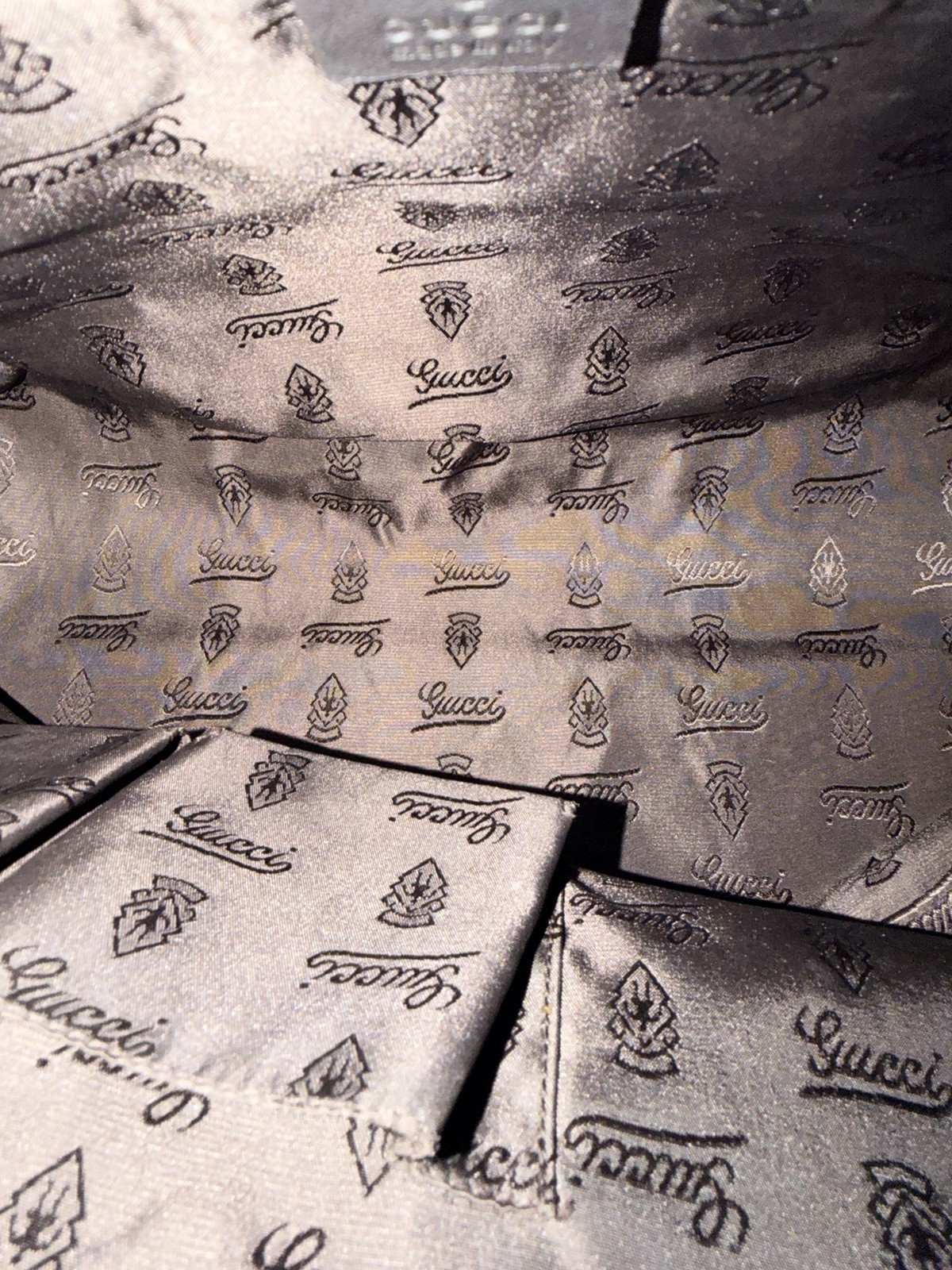 Gucci GG Supreme Monogram Black Shopping Tote Purse Bag Leather MINT