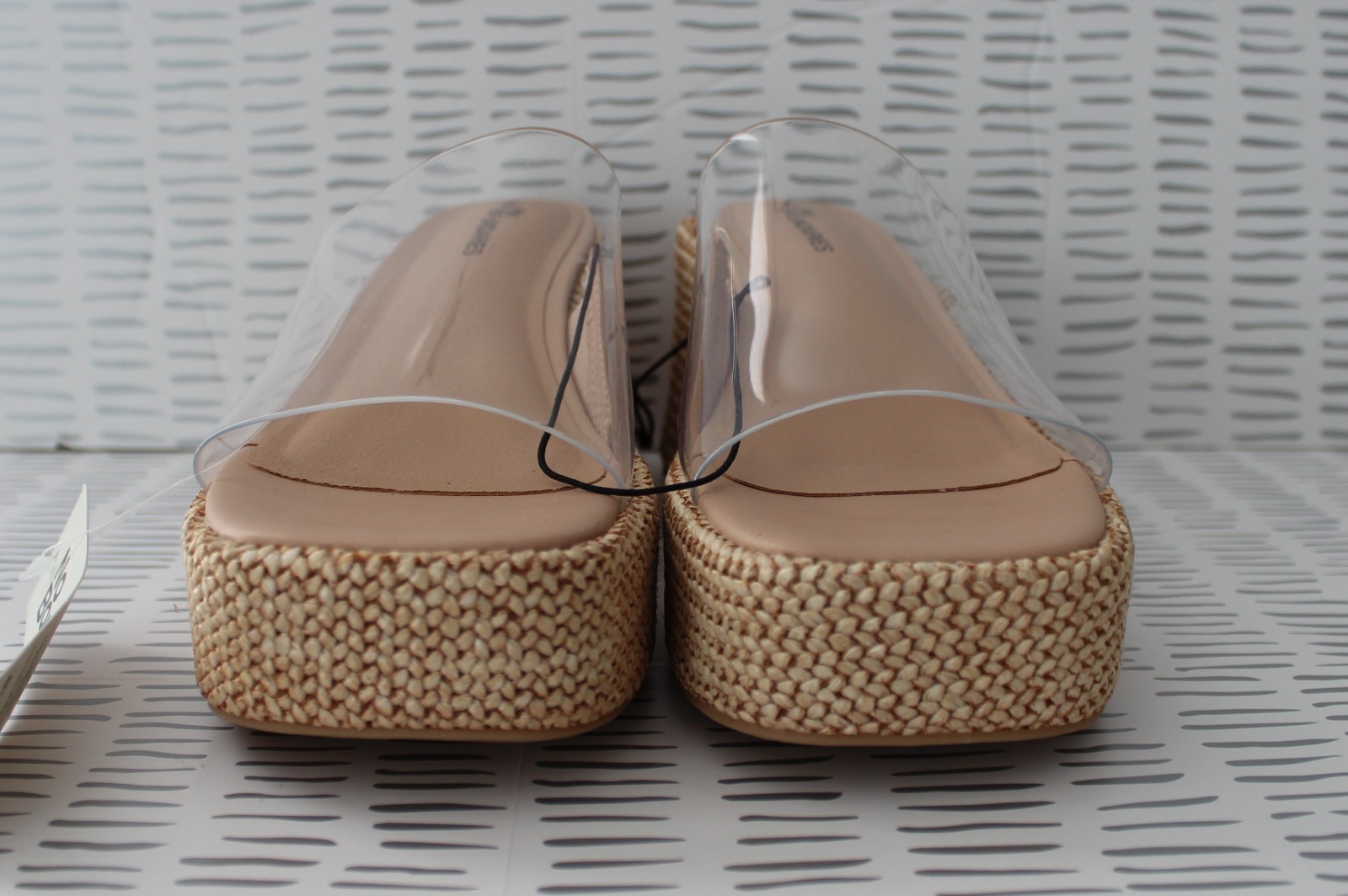 No Boundaries Womens Platform Mule Sandal Clear Multisize NWT