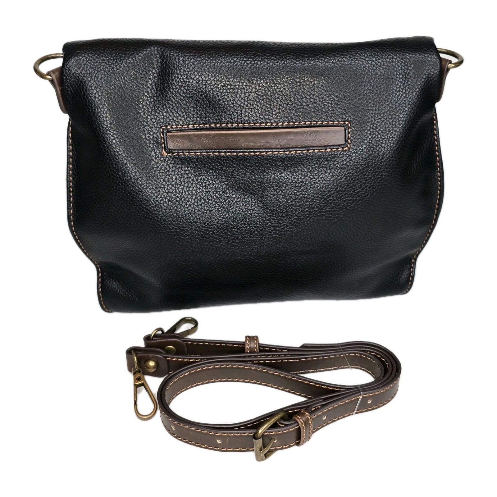 Chala Handbags Charming Crossbody Bag Flap Top Zipper Black + Cross Purse Charm