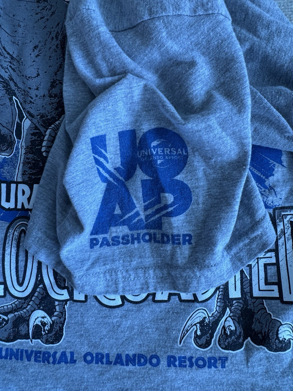 Universal Studios Jurassic World Velocicoaster Passholder Shirt, Size Large