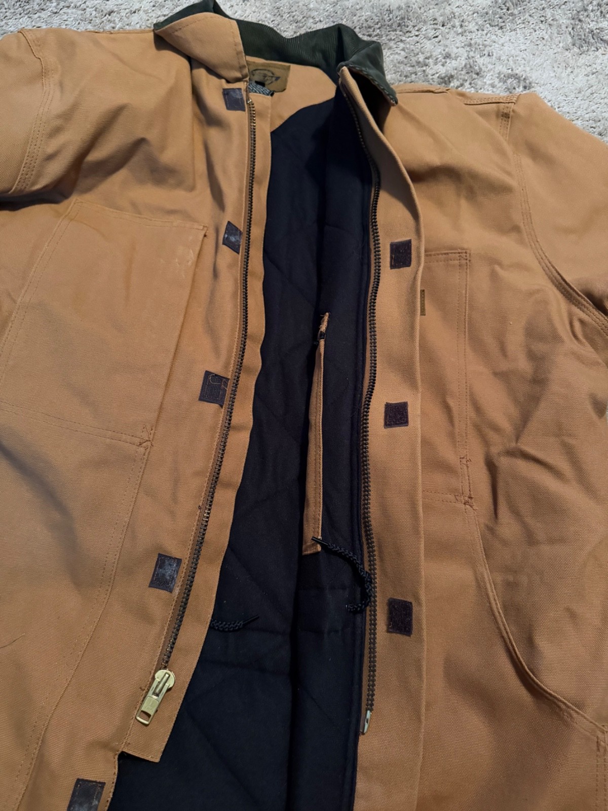 DICKIES HEAVY DUTY WORK JACKET TAN KHAKI FULL ZIP. SIZE XL