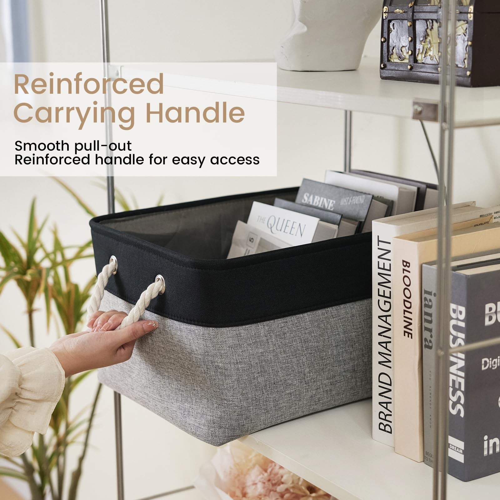 15.7×11.8×8.26 Inch Fabric Large Storage Bins with Handles 6 Pack | Foldable,…