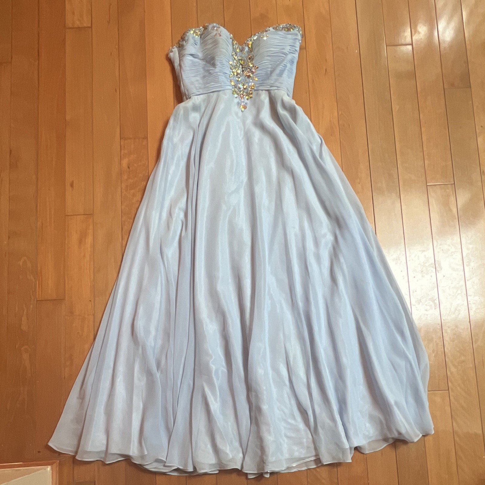 Mori Lee by Madeline Gardner Light Blue strapless Prom/Quinceanera Dress Sz 7/8