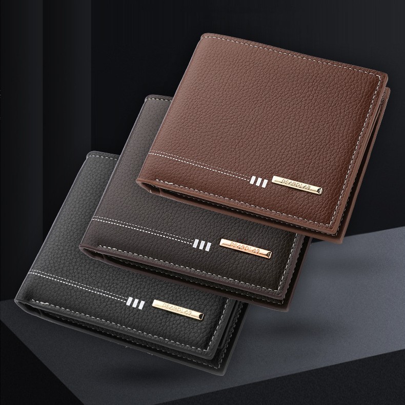 Men’s Leather Fashion Bifold Wallet Multi Card Slots Cash ID Holder Brown Black