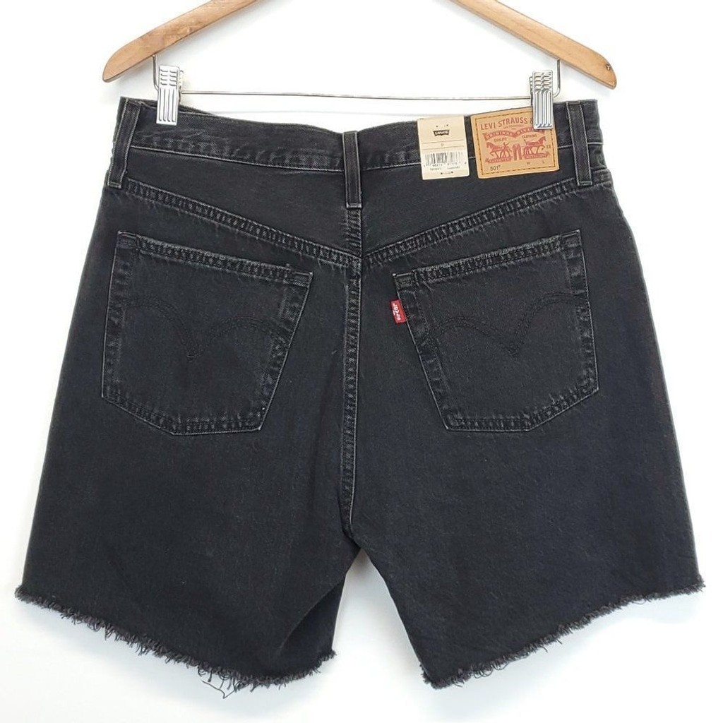 Levi’s 501 Ripped High Rise Mid Thigh Denim Shorts Size 31