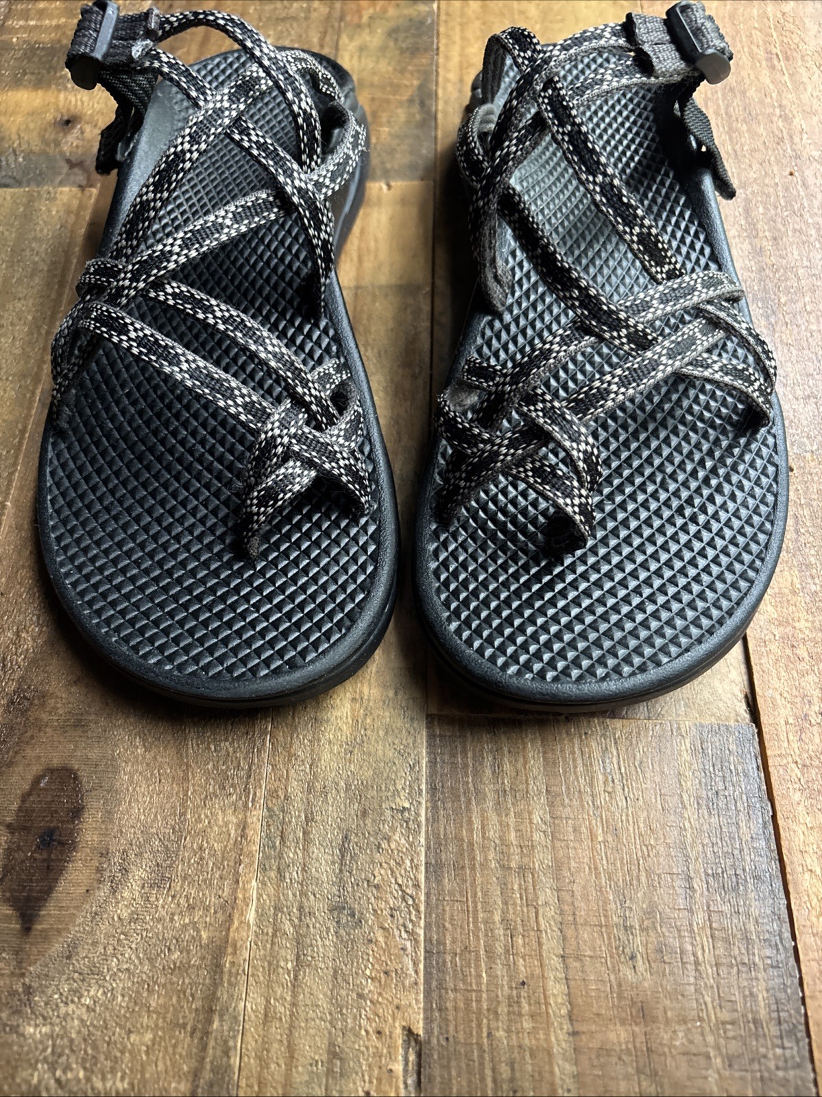 Chaco Zong X Ecotread Black Beige Slide Sandals Size 7