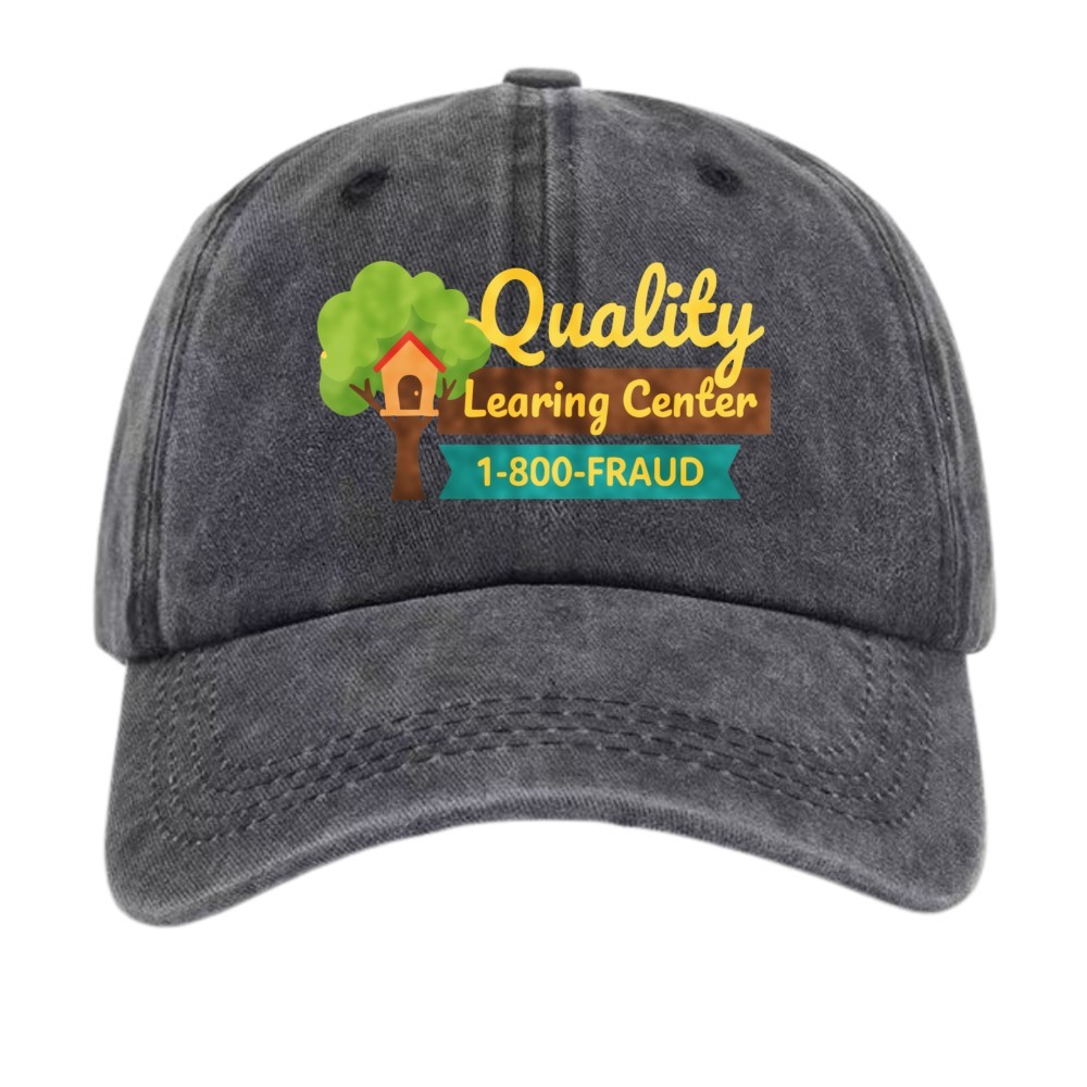 Quality Learning Center 1-800-FRAUD Baseball Cap Funny Statement Dad Hat