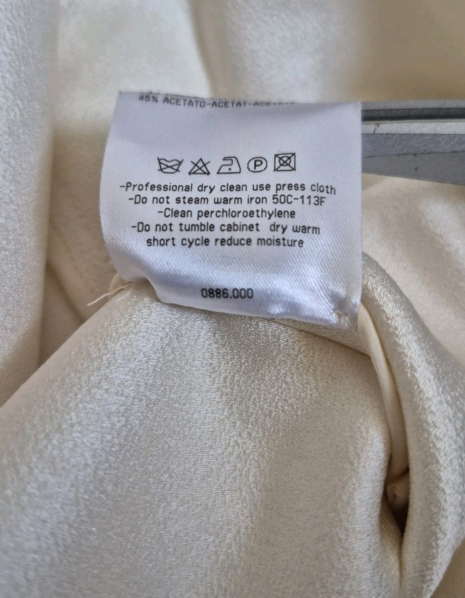Vintage Calvin Klein Collection Dress Runway Ivory Size 0 / 36 Made In Italy