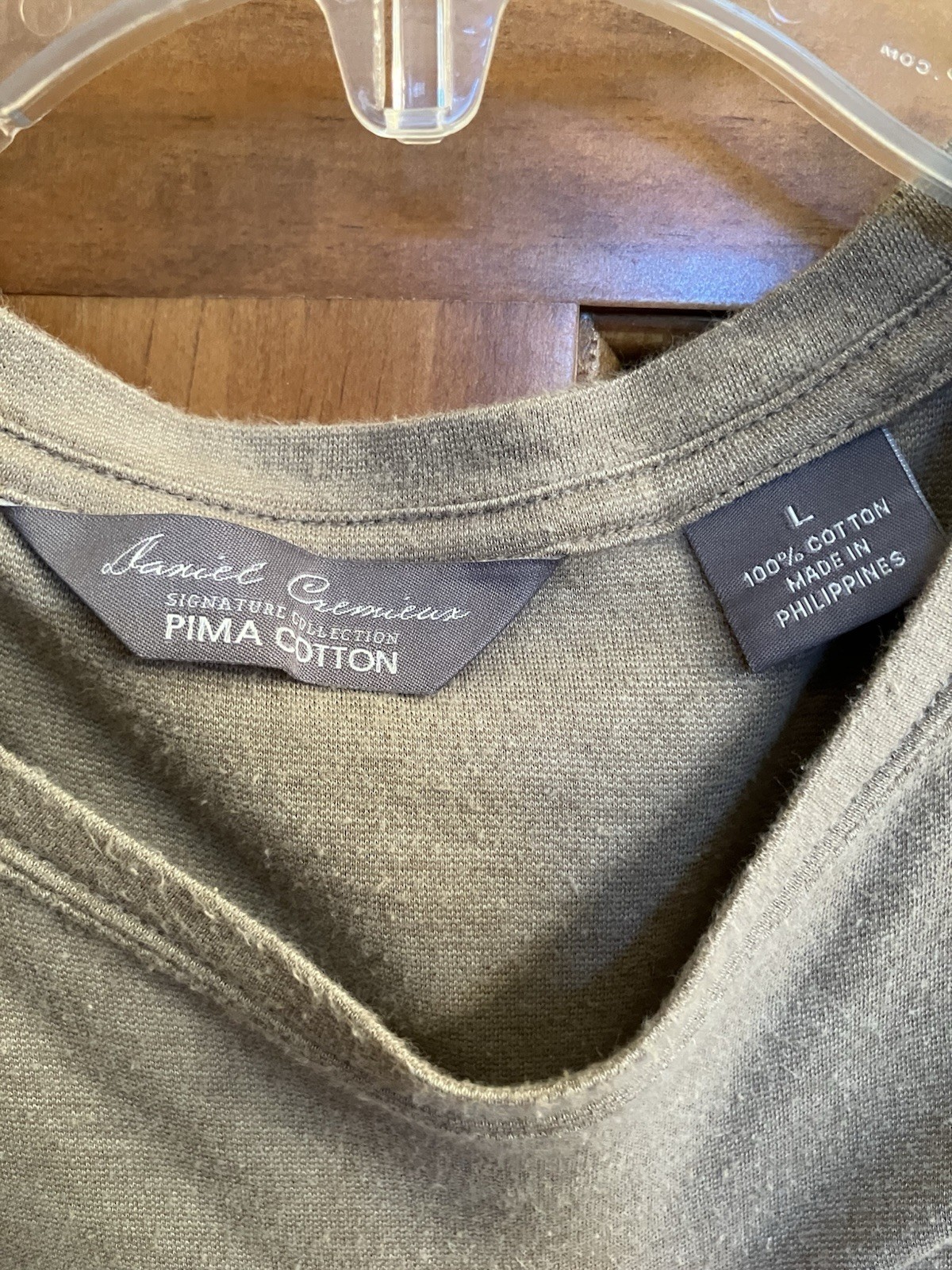 Daniel Cremieux Signature Collection Gray Tee Men’s L Pima Cotton Knit Crew Neck