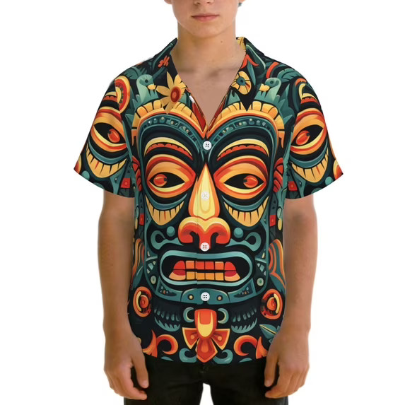 Hawaiian Tiki Tribal Retro Art Hawaiian Shirt Unisex Summer Aloha