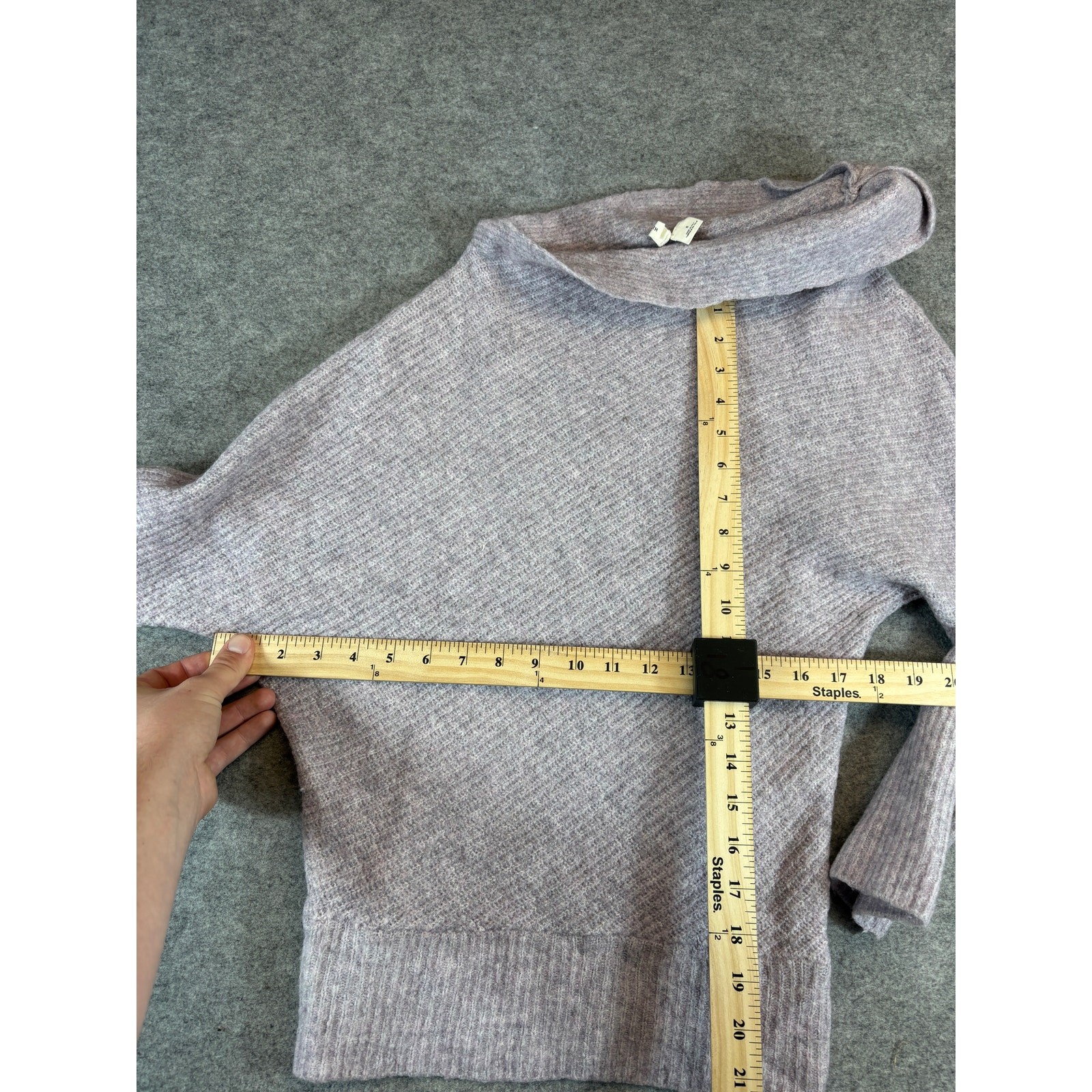 MOTH Anthropologie Sweater Womens Small Purple Knit Wool Batwing Dolman Sleeve
