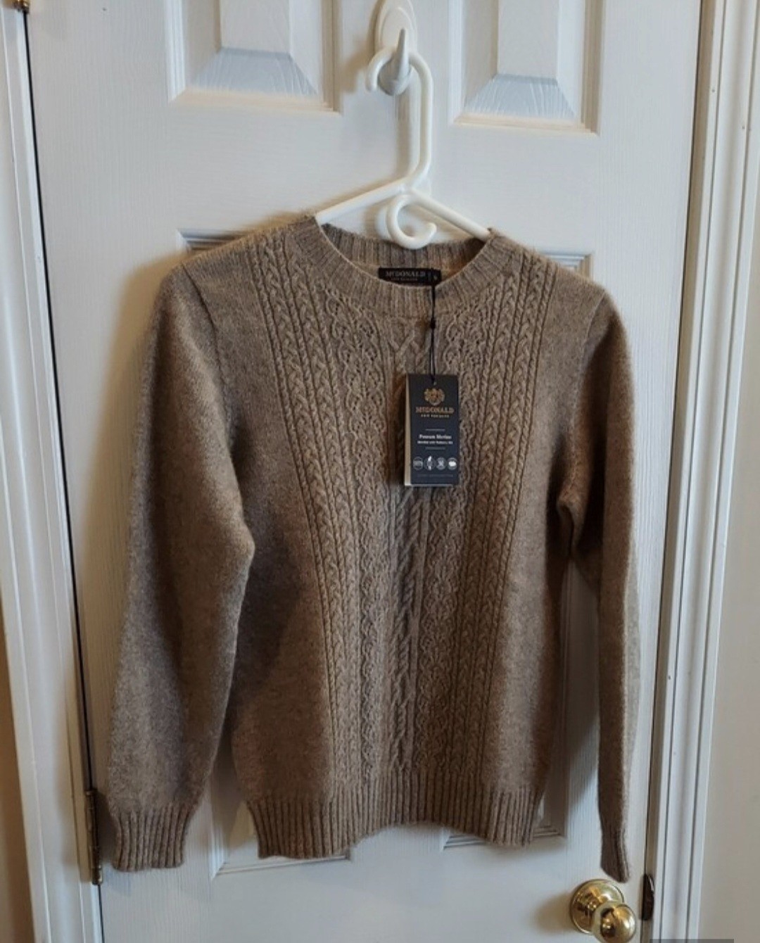 McDonald New Zealand Possum Merino Sweater Women’s Small MOCHA NWT $180