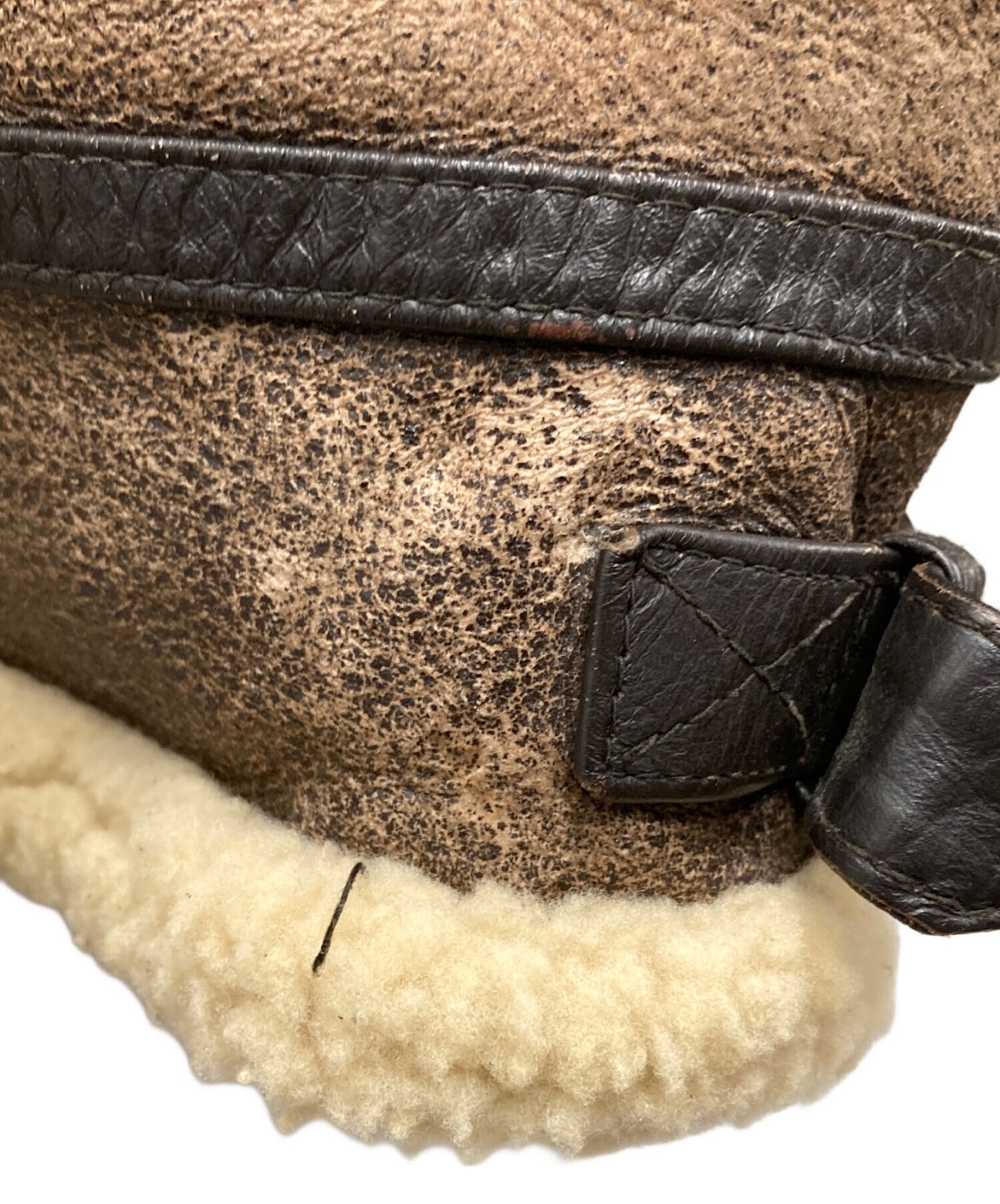 Authentic SAN FLIO B-3 Sheepskin Leather Jacket M Brown Men #9758