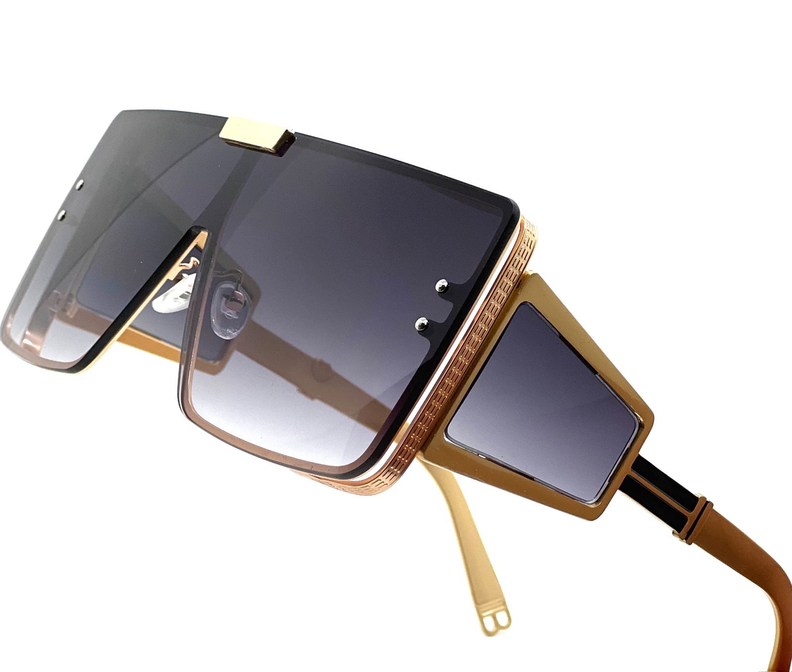 Sunglasses Dark Black Lens Men Hip Hop Cholo Square Gangster Stylish Outdoor New